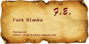 Falk Blanka névjegykártya